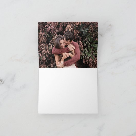 Minimalistischer Herbstleaf im Foto Dankeskarte (Innenseite)