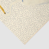 Minimalistischer Heron, Creme & Navy Dots, BW4 Dec Seidenpapier (Ausschnitt)