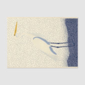 Minimalistischer Heron, Creme & Navy Dots, BW4 Dec Seidenpapier (Vorderseite)