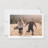 Minimalistischer Herz-Schriftart Hochzeit Speicher Einladung (Rückseite)