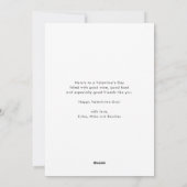 Minimalistischer Herzbeutel Grün Happy Valentinsta Feiertagskarte (Rückseite)