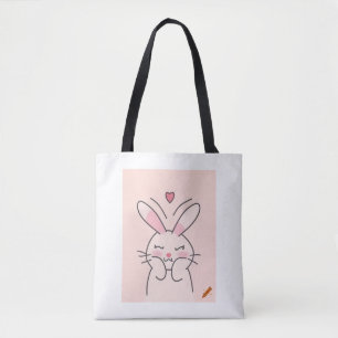 "Minimalistischer, herzhafter Bunny Design Bag - S Tasche