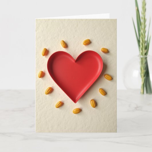 Minimalistischer Herzring Karte (Vorderseite)