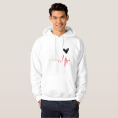 Minimalistischer Herzschlag & Herzdesign Hoodie T  (Vorne ganz)