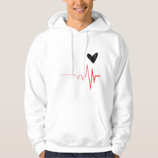 Minimalistischer Herzschlag & Herzdesign Hoodie T