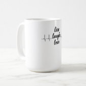 Minimalistischer Herzschlag-Linien-Kaffeebecher Kaffeetasse (Vorderseite Links)