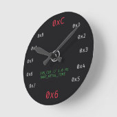 Minimalistischer Hexadezimalcode Dunkle Programmie Runde Wanduhr (Winkel)