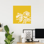 Minimalistischer Hibiskus Blume Kunst Poster (Heimbüro)