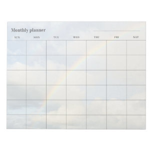 Minimalistischer Himmel-Monatsplaner, benutzerdefi Notizblock