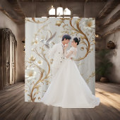 Minimalistischer Hintergrund von White Hummingbird Wandteppich