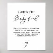 Minimalistischer Hinweis: Baby Food Baby Shower Ga Poster (Vorne)