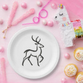 Minimalistischer Hirsch – Wildtierdesign mit Tusch Pappteller (Party)
