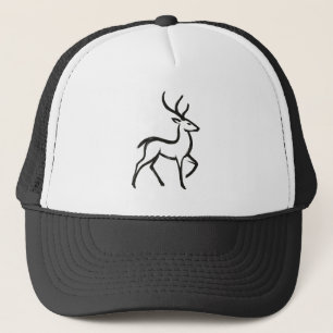 Minimalistischer Hirsch – Wildtierdesign mit Tusch Truckerkappe