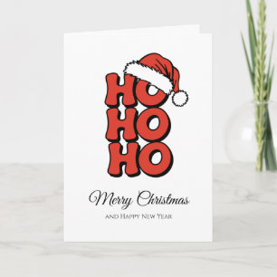 Minimalistischer Ho Ho Ho Rot Frohe Weihnachten Karte
