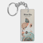 Minimalistischer, hoch entwickelter Boho Virtual A Schlüsselanhänger (Vorderseite links)