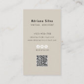 Minimalistischer, hoch entwickelter Boho Virtual A Visitenkarte (Rückseite)