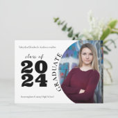 Minimalistischer Hochschulabsolvent mit einem Foto Ankündigung (Stehend Vorderseite)