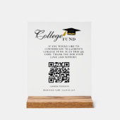 Minimalistischer Hochschulfonds QR-Code-Schild Abs Acrylschild (Vorderseite)