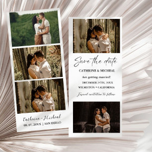 Minimalistischer Hochzeits-Fotobooth-Streifenrahme Save The Date
