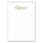 Minimalistischer Hochzeits-Olivenzweig-Sitzplan Tischnummer (Rückseite)