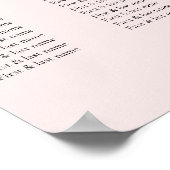 Minimalistischer Hochzeits-Sitzplan | Elegante Sch Poster (Ecke)