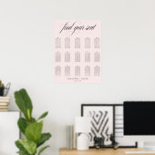 Minimalistischer Hochzeits-Sitzplan | Elegante Sch Poster (Heimbüro)