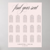 Minimalistischer Hochzeits-Sitzplan | Elegante Sch Poster (Vorne)