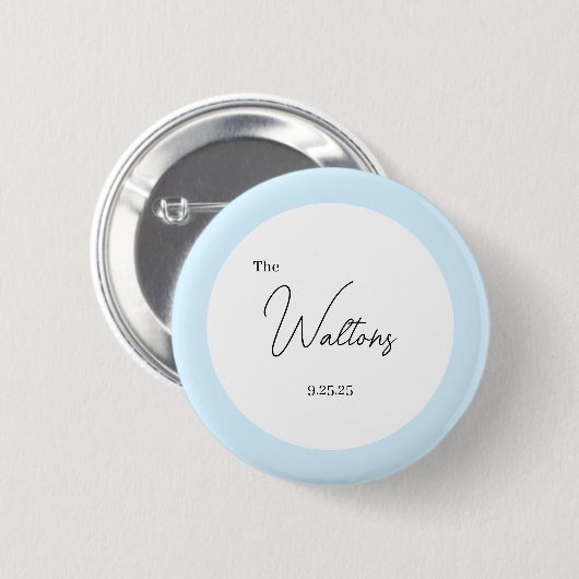 Minimalistischer Hochzeitsbutton Button (Vorne & Hinten)