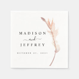 Minimalistischer Hochzeitscocktail aus Blush Pampa Serviette