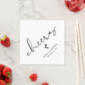 Minimalistischer Hochzeitscocktail Serviette (Beispiel)