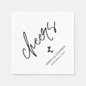 Minimalistischer Hochzeitscocktail Serviette (Vorderseite)