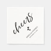 Minimalistischer Hochzeitscocktail Serviette (Vorderseite)
