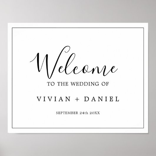 Minimalistischer Hochzeitsempfang Poster (Vorne)