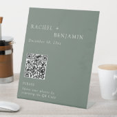 Minimalistischer Hochzeitsfoto-Sharing-QR-Code Sag Sockelschild (In Situ)