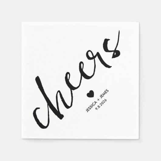 Minimalistischer Hochzeitsjammer Serviette (Vorderseite)