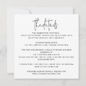 Minimalistischer Hochzeitsplatz Einladung (Rückseite)