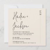 Minimalistischer Hochzeitsplatz Einladung (Vorderseite)