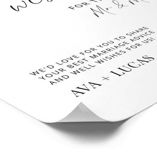 Minimalistischer Hochzeitsratgeber und Begeisterun Poster (Ecke)