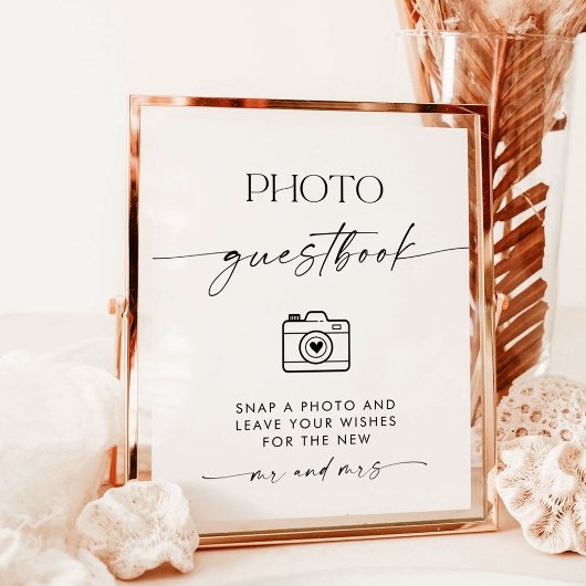 Minimalistischer Hochzeitssegment Foto Gästebuch