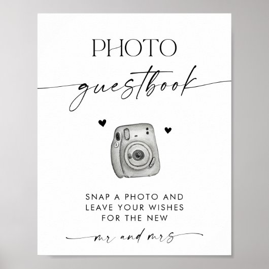 Minimalistischer Hochzeitssegment Foto Gästebuch (Vorne)