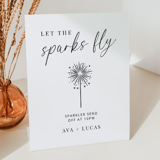 Minimalistischer Hochzeitssparkler abschicken Sockelschild