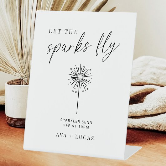 Minimalistischer Hochzeitssparkler abschicken Sockelschild