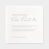 Minimalistischer Hochzeitsspass - Custom Silver Servietten Mit Folie (Vorderseite)