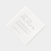 Minimalistischer Hochzeitsspass - Custom Silver Servietten Mit Folie (Rechts)