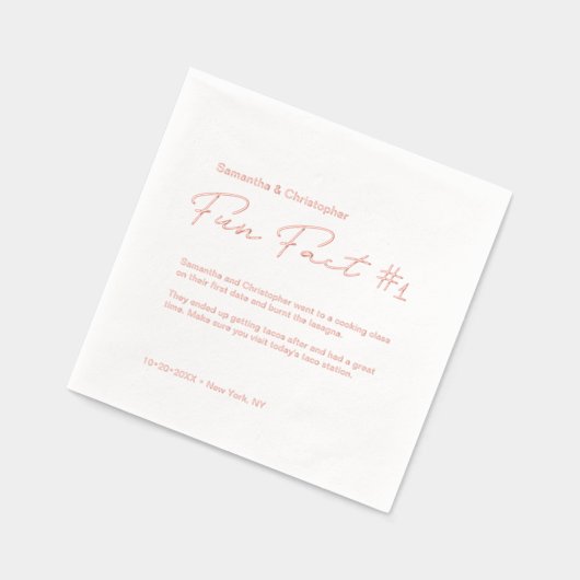 Minimalistischer Hochzeitsspass - Maßgeschneiderte Servietten Mit Folie (Links)