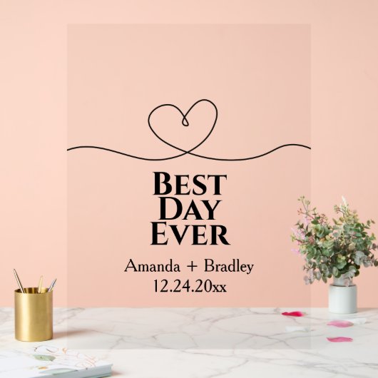 Minimalistischer Hochzeitstag Acrylschild (Hochzeit)