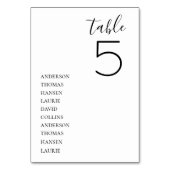 Minimalistischer Hochzeitstisch Tischnummer (Vorderseite)