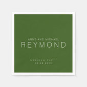 Minimalistischer Hochzeitswald grün Serviette (Vorderseite)