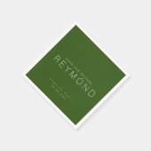 Minimalistischer Hochzeitswald grün Serviette (Ecke)