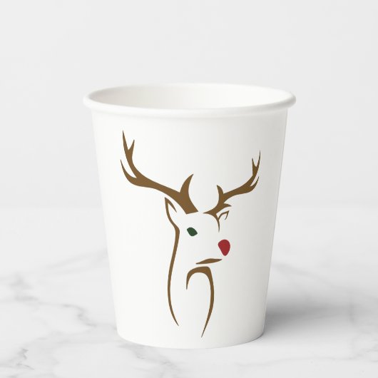 Minimalistischer Holiday Dez Line Art Pappbecher (Rückseite)